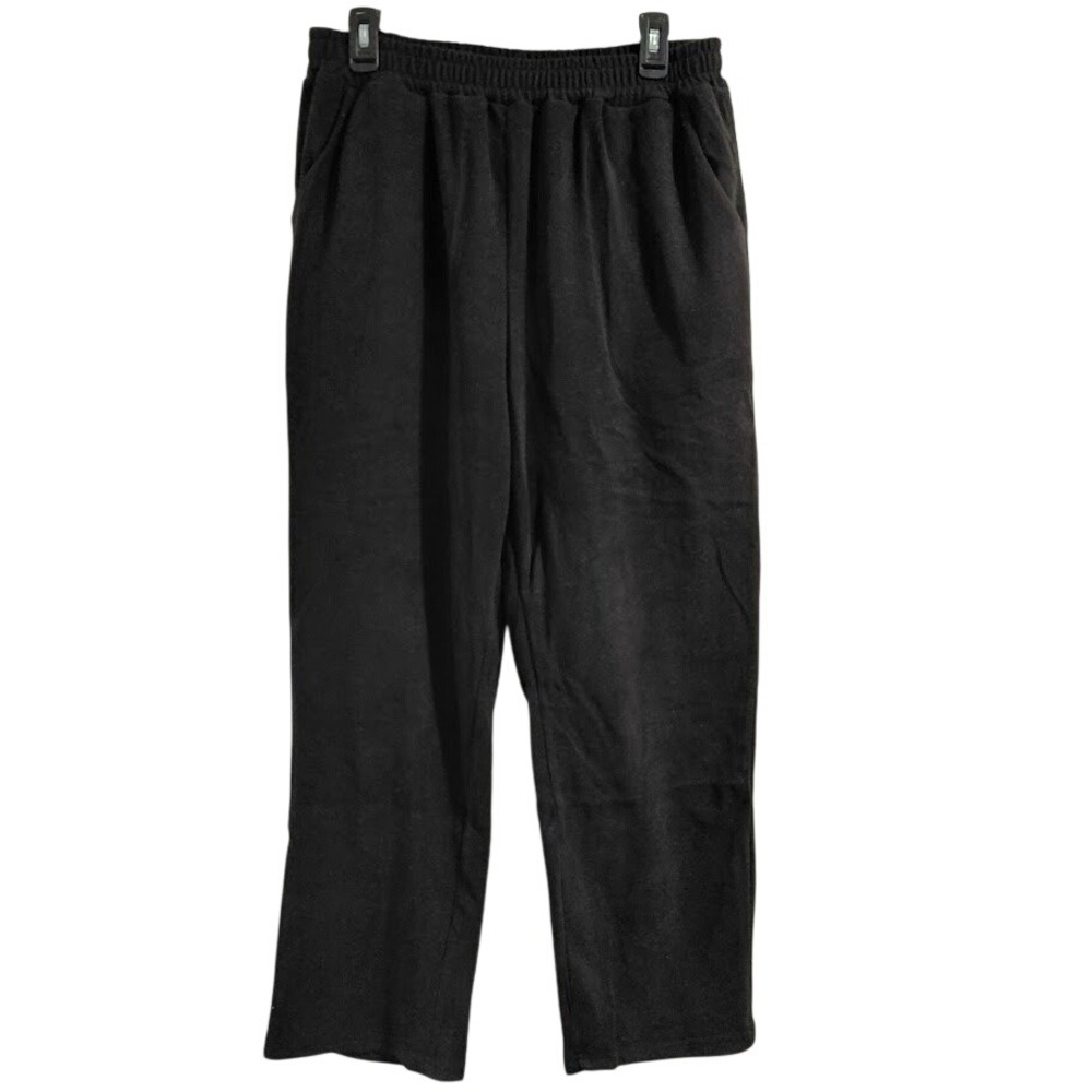 COOFANDY Womens Black Lounge Pants Elastic Waist Pockets Casual Relaxed Fit M